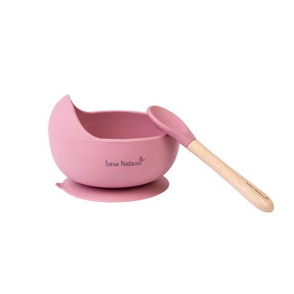 Set de alimentación (bol con ventosa y cuchara) Rosa