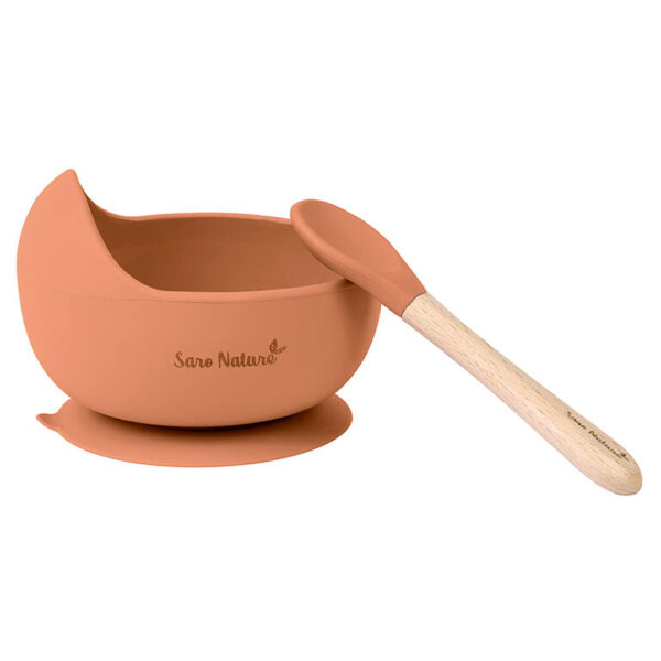 Set de alimentación (bol con ventosa y cuchara) Teja