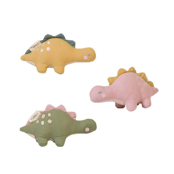 Dinos sonajero de tela rosa