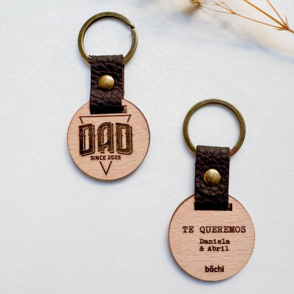 Llavero de madera personalizado "Old School"